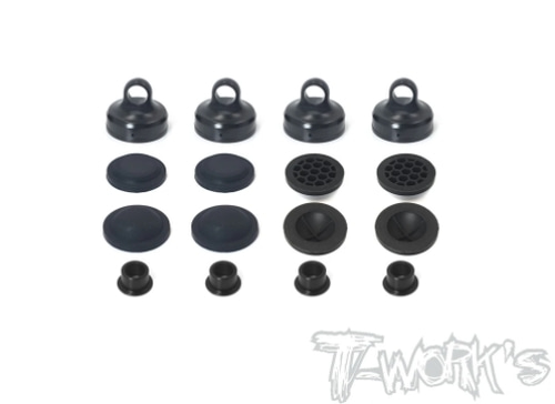 TWORKS TO-274-A Black Hard Coated 7075-T6 Alum Diaphragm Shock Cap ( For Team Associated RC8 B3.1/B3.2 )