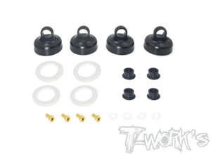 TWORKS TO-273-A Black Hard Coated 7075-T6 Alum Aeration Shock Cap ( For Team Associated RC8 B3.1/B3.2 )